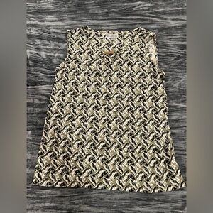 Geometric Patterned Sleeveless Top by JM Collection Size L